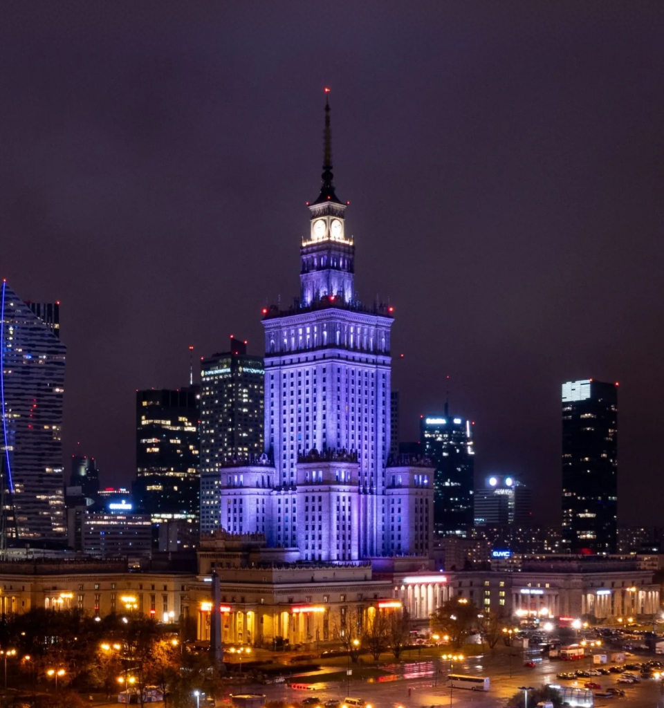 Warszawa nocą – Pałac Kultury i Nauki