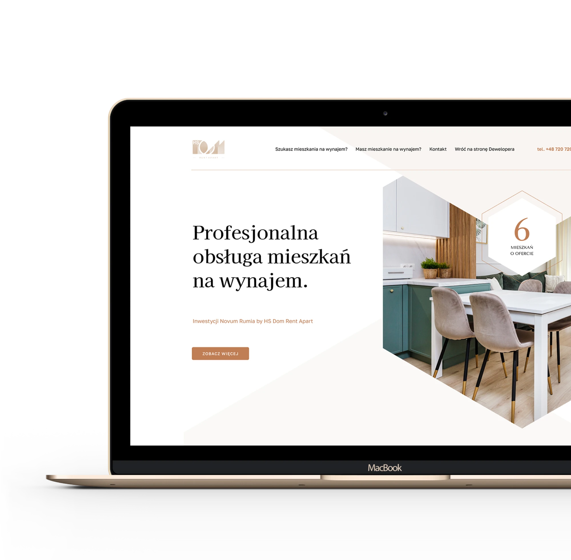 Strona internetowa HS Dom na laptopie – realizacja G2 TEAM