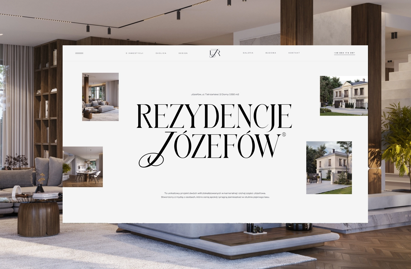 Rezydencje Józefów: branding i projekt strony internetowej – projekt agencji marketingowej ze Szczecina